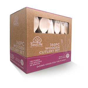 Wooden Cutlery 360 Pc Set Biodegradable & Eco Disposable » Eco Trading Marketplace